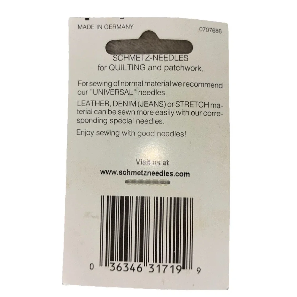 SCHMETZ QUILTING SEWING‎ MACHINE NEEDLES (5) 130/705 H-Q